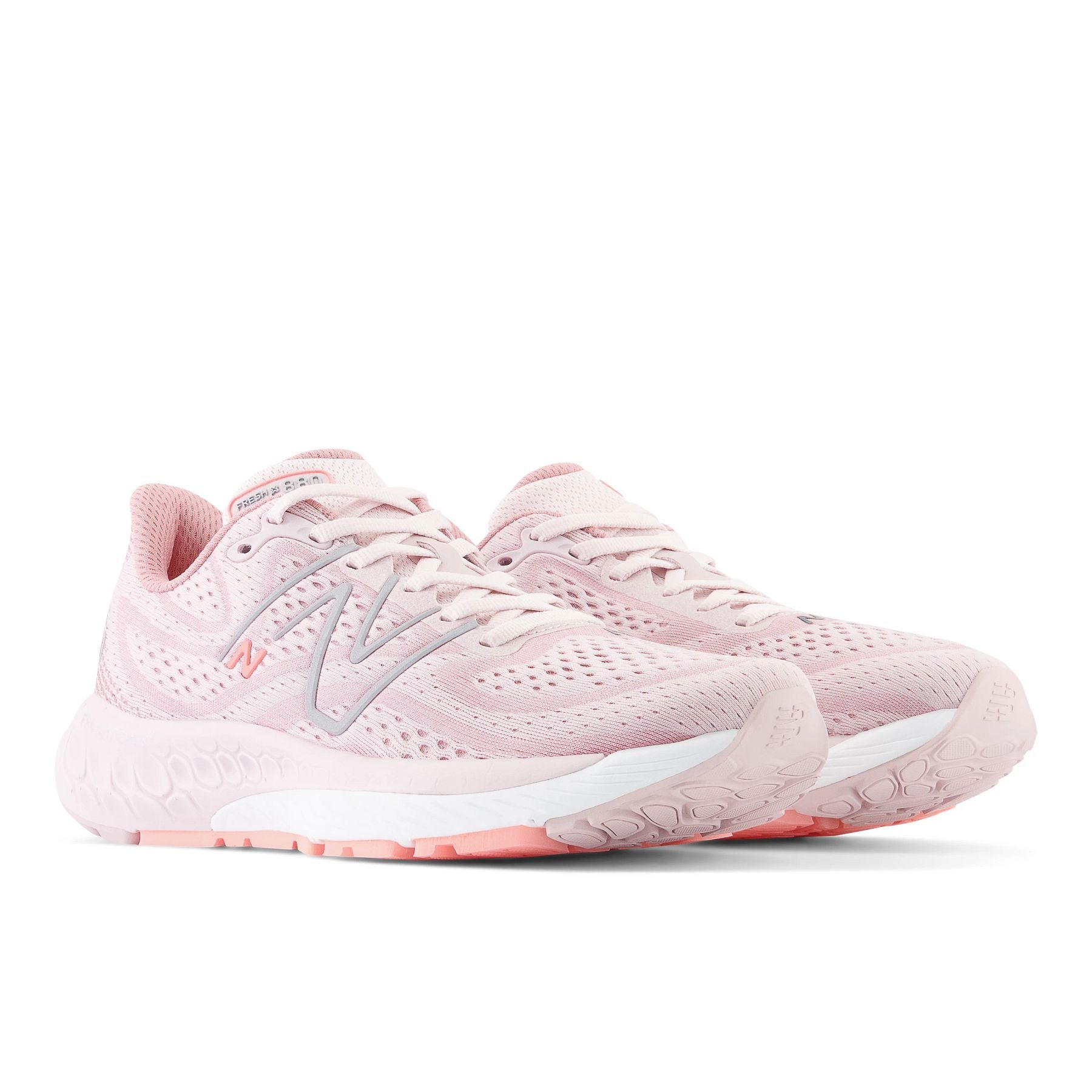 Front angle view of the Women's New Balance 880 V13 in the color Stone Pink