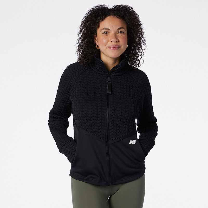 When you don't want to sacrifice style for function, the New Balance Women's Heat Loft Jacket is a perfect pairing. Throw it on over your running top for extra warmth or add to a cute blouse for going out. 
