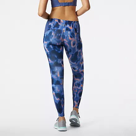 Back view of the Women's Printed Impact Run Tight in the color Night Sky