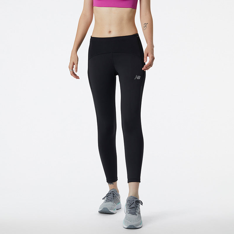 NB DRYx premium, fast-drying technology wicks moisture away from your body to help you dominate your workout Mid rise sits just below the waist for easy fit and movement Poly knit material for a comfortable feel Cropped length Fitted silhouette designed to feel snug at the hip and thigh and allow for a range of motion without excess fabric Back zippered pocket and drop-in hip pockets for nutrition and valuables Storage tunnel to store extra layers for a hands-free workout
