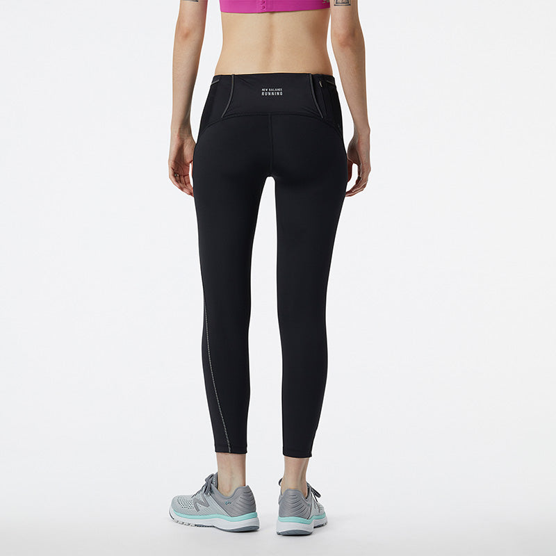 NB DRYx premium, fast-drying technology wicks moisture away from your body to help you dominate your workout Mid rise sits just below the waist for easy fit and movement Poly knit material for a comfortable feel Cropped length Fitted silhouette designed to feel snug at the hip and thigh and allow for a range of motion without excess fabric Back zippered pocket and drop-in hip pockets for nutrition and valuables Storage tunnel to store extra layers for a hands-free workout