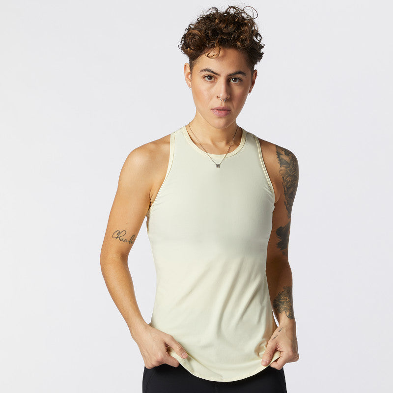 Front view of the Women's Transform Perfect Tank in Clear Yellow