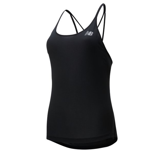 Front view of the Women's Impact Run Tank by New Balance in Black