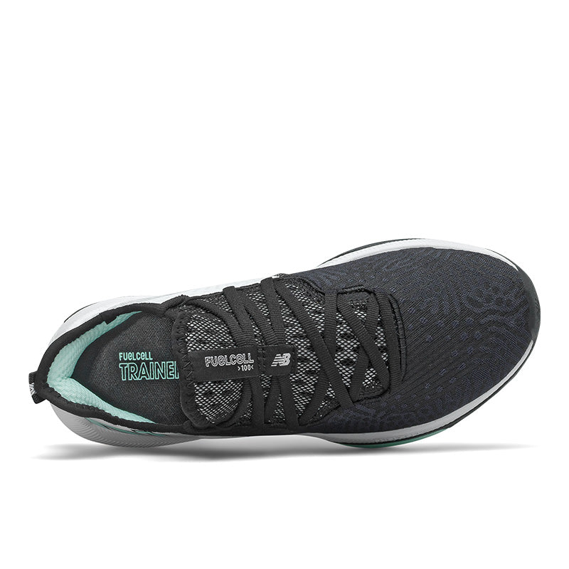 Top (overview) of the Women's New Balance Fuel Cell Trainer in the color black